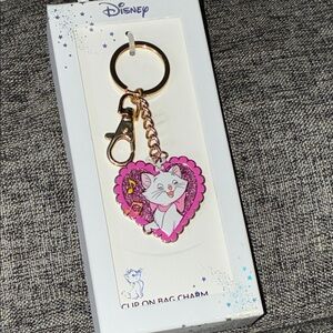 Disney Marie heart Bag charm keychain
